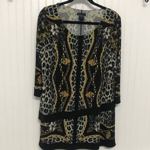 EvaVarro TUNIC DRESS 3/4 Slvs Easy-care Jersey OverBlouse EUC